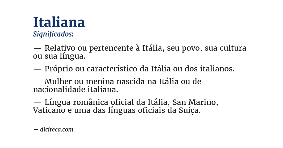 Significado de italiana