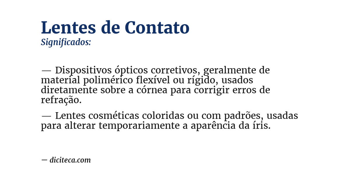 Significado de lentes de contato