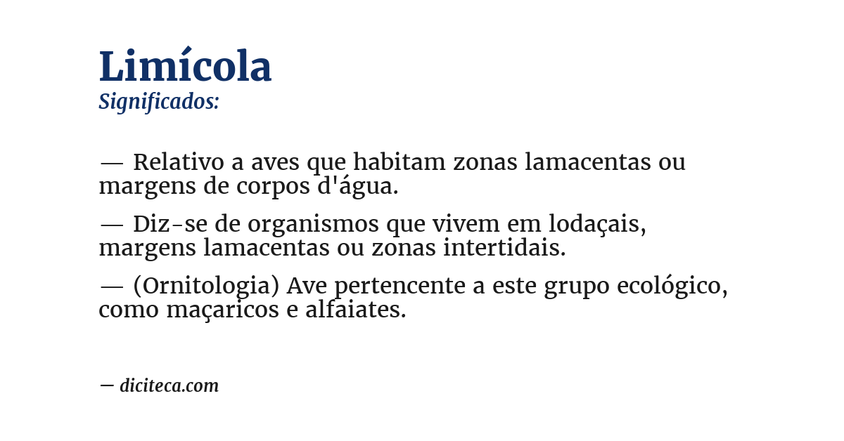 Significado de limícola