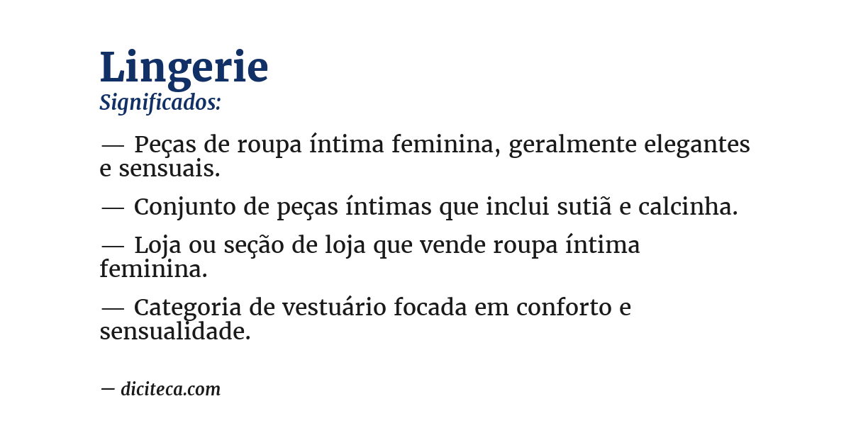 Significado de lingerie
