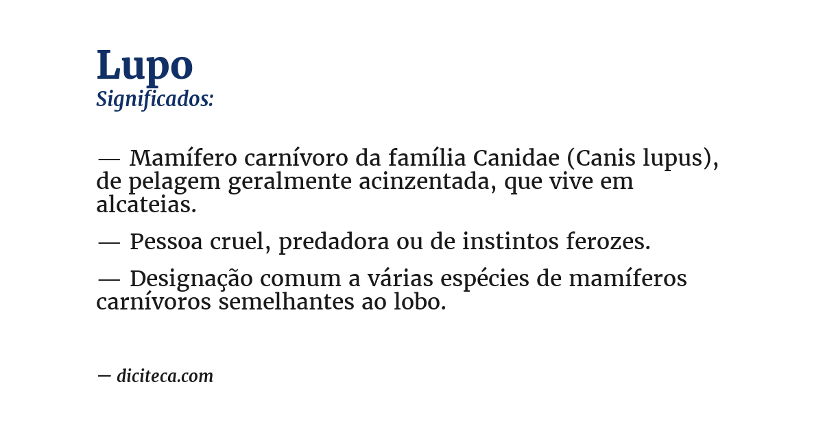 Significado de lupo