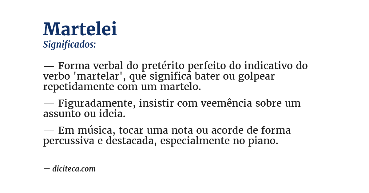 Significado de martelei