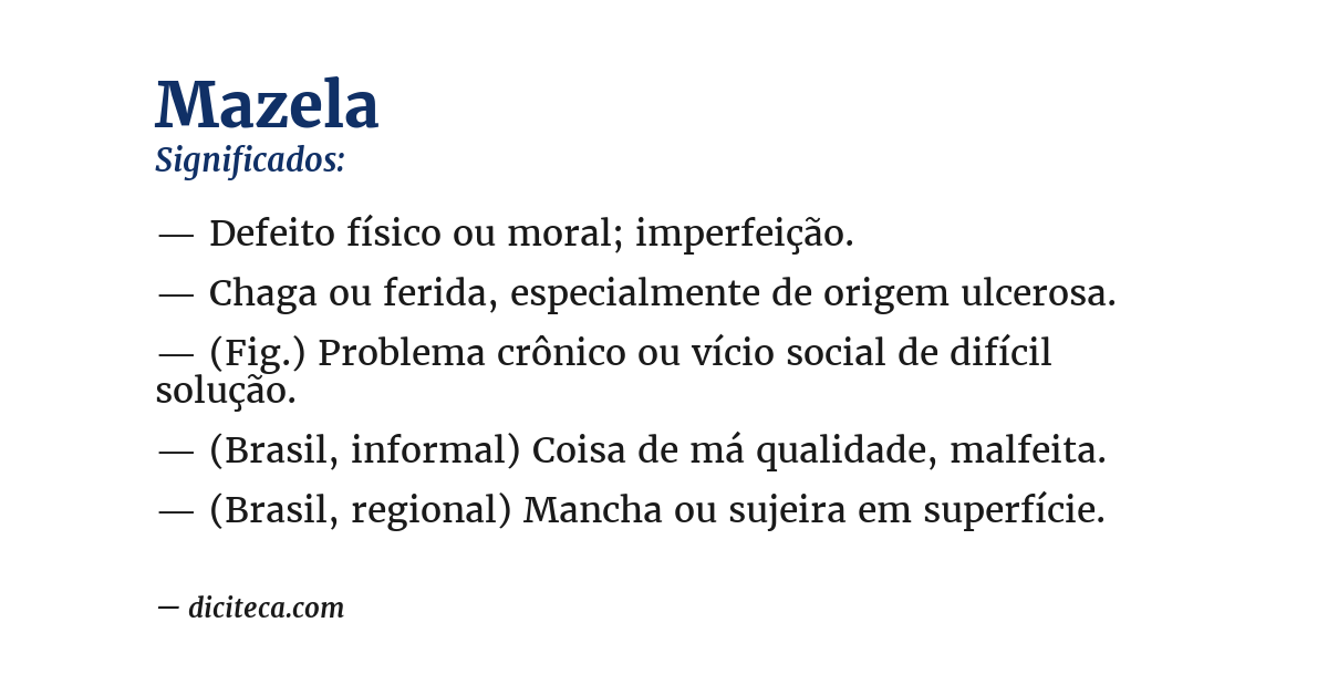 Significado de mazela