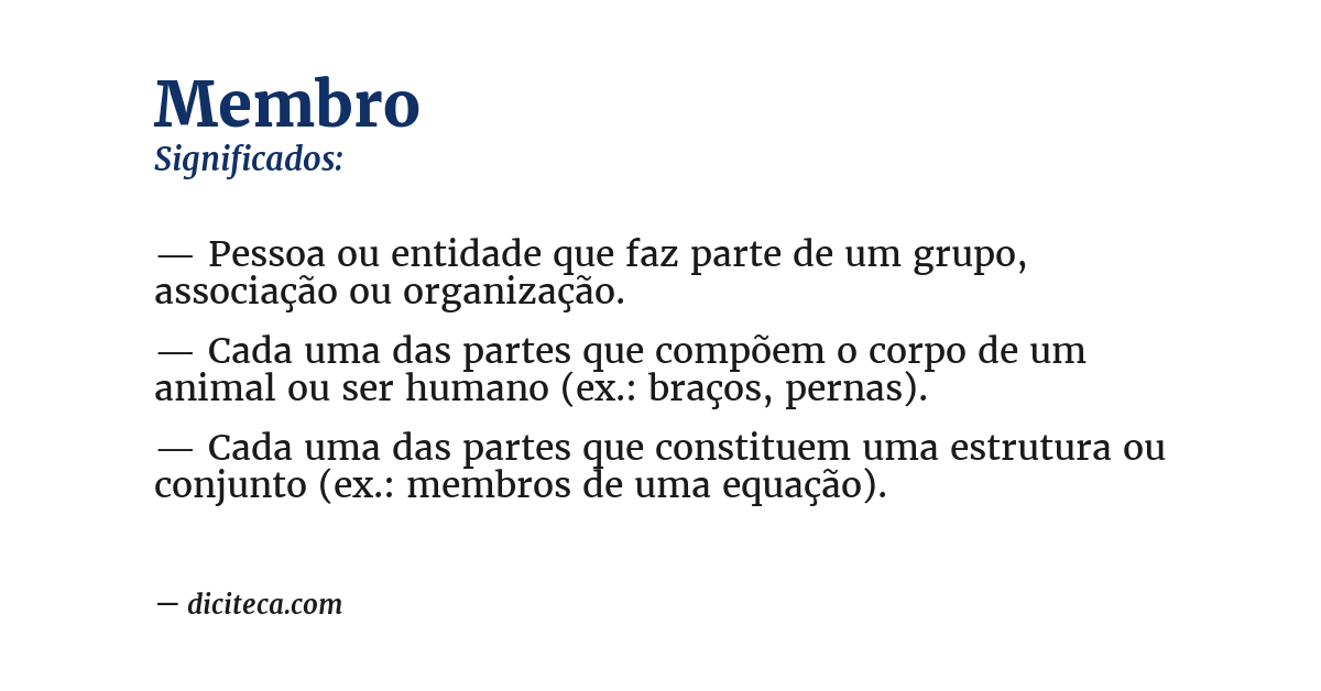 Significado de membro