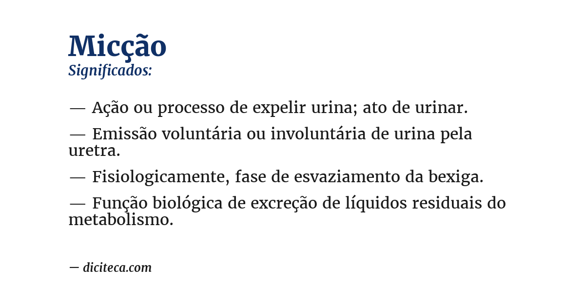 Significado de micção