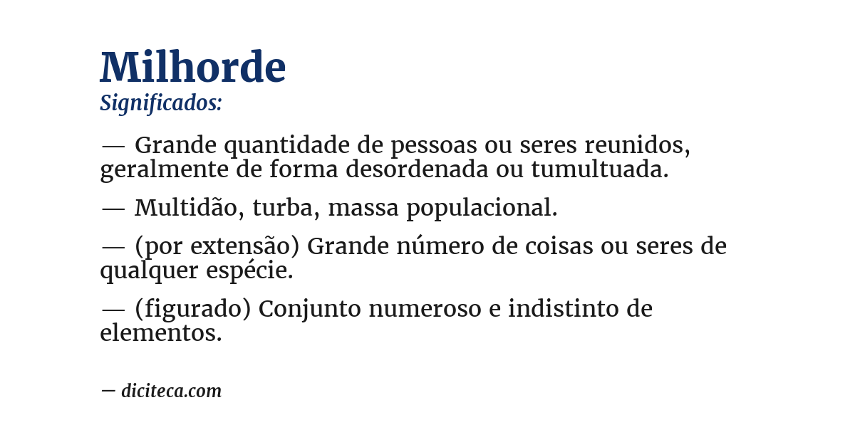 Significado de milhorde