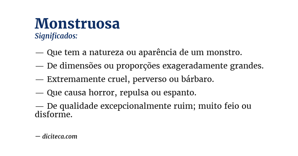 Significado de monstruosa