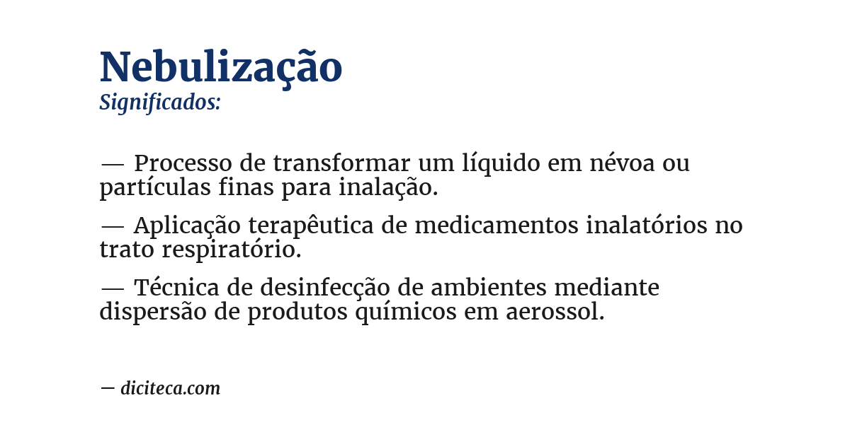 Significado de nebulização