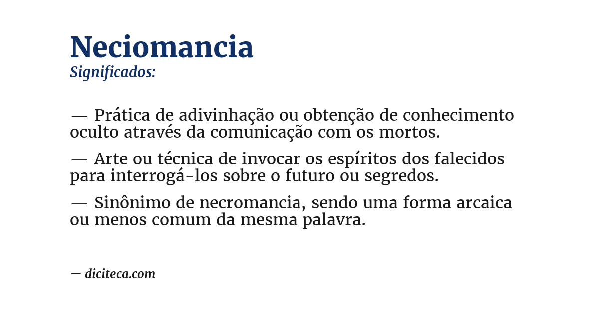 Significado de neciomancia