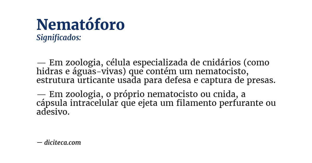Significado de nematóforo