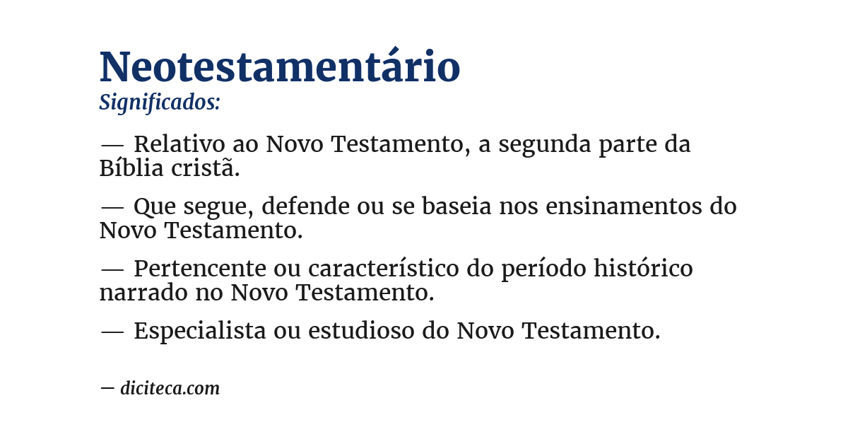 Significado de neotestamentário