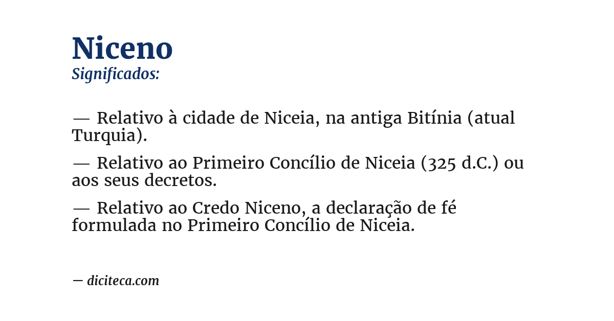 Significado de niceno