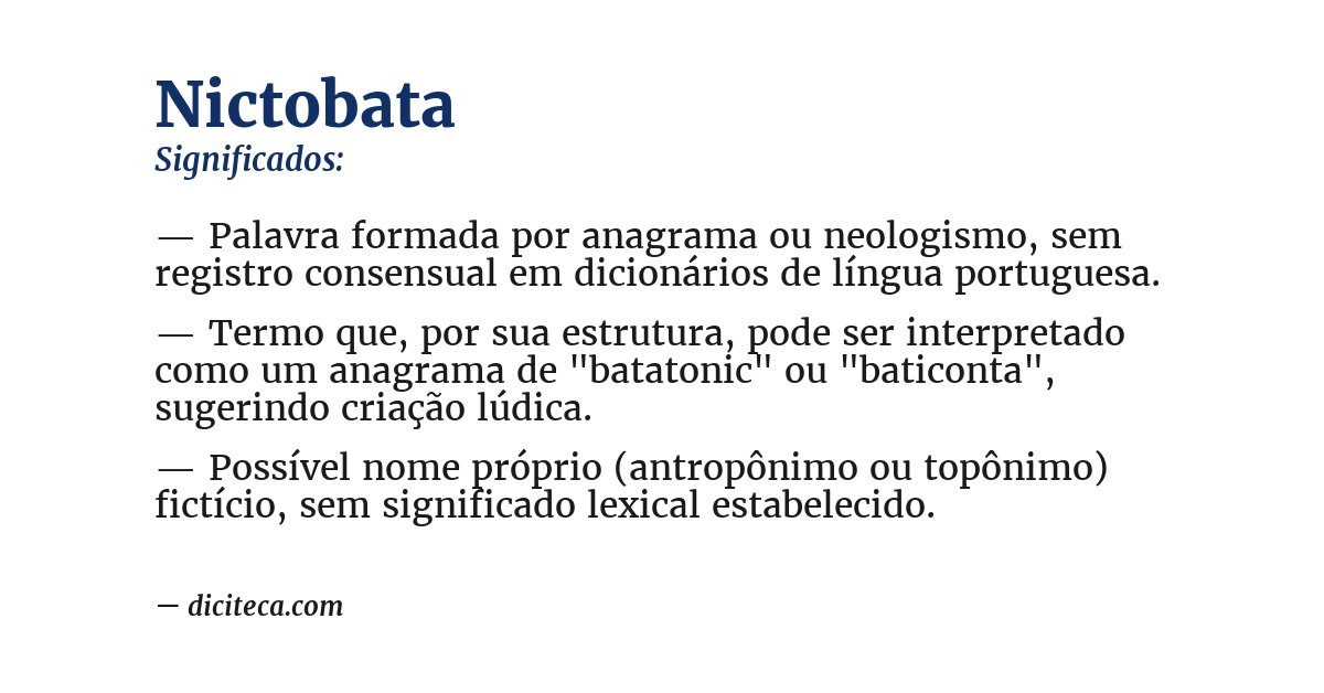 Significado de nictobata