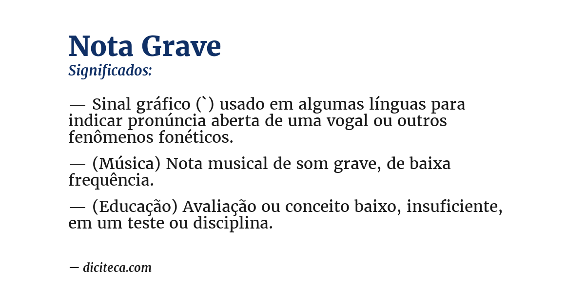Significado de nota grave