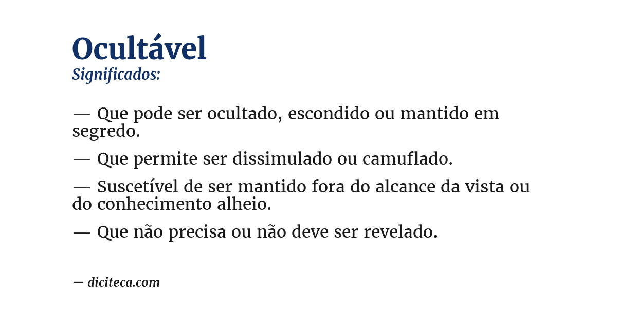 Significado de ocultável