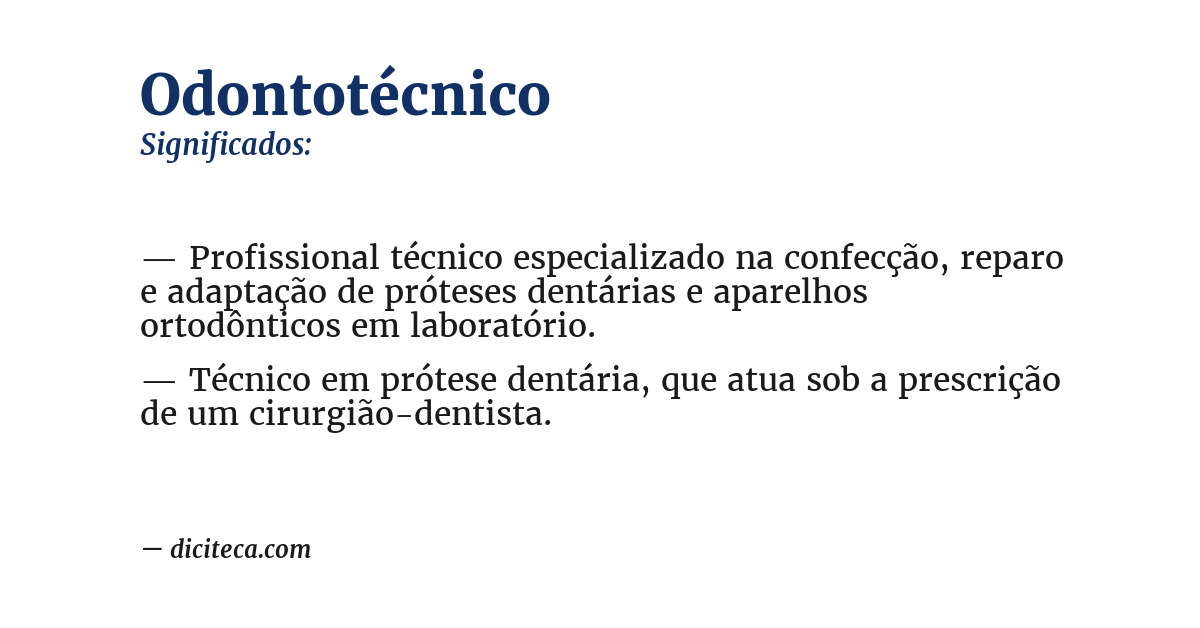 Significado de odontotécnico