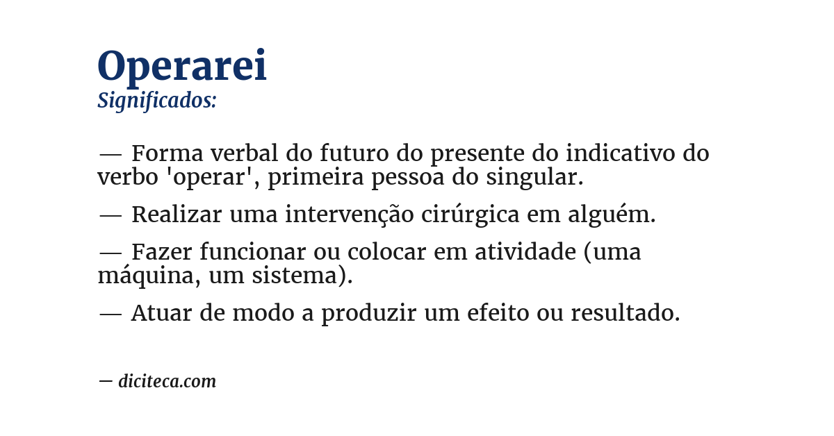 Significado de operarei