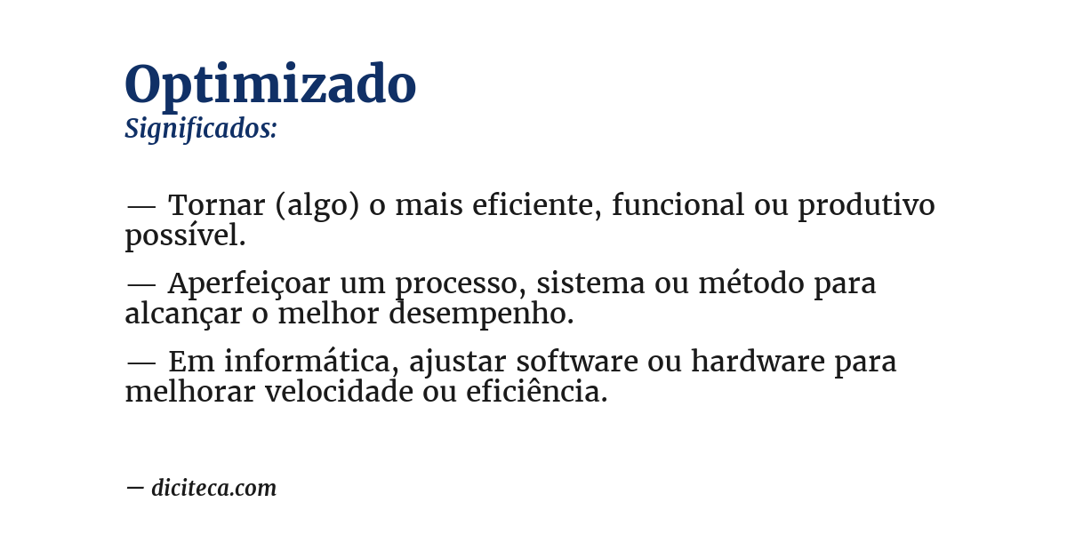 Significado de optimizado