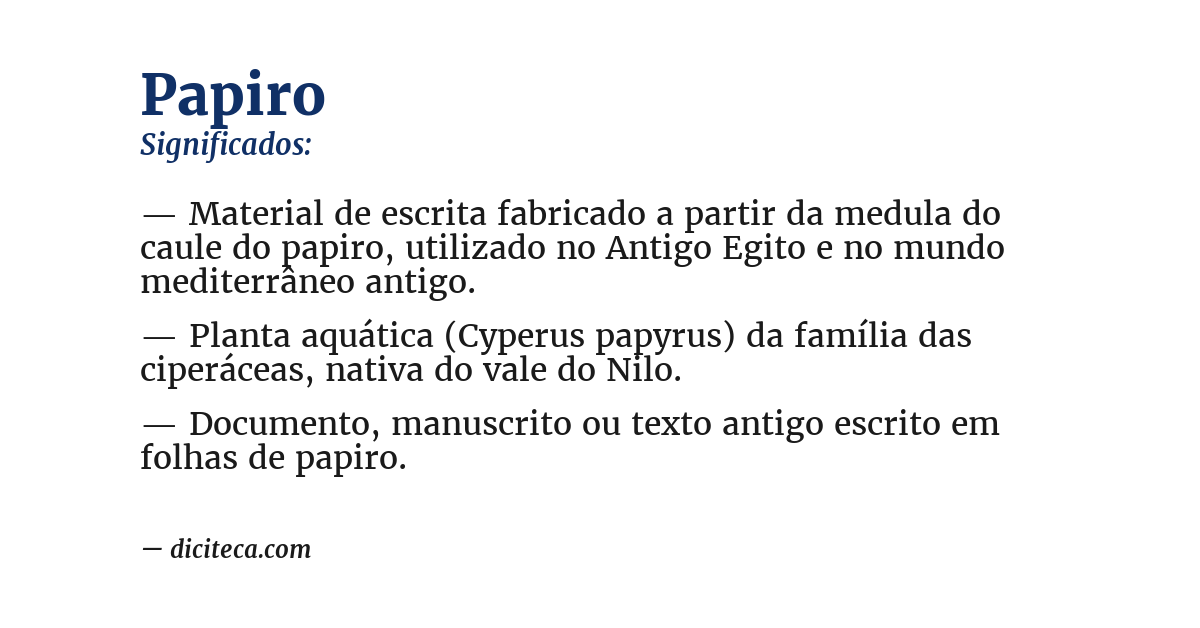 Significado de papiro