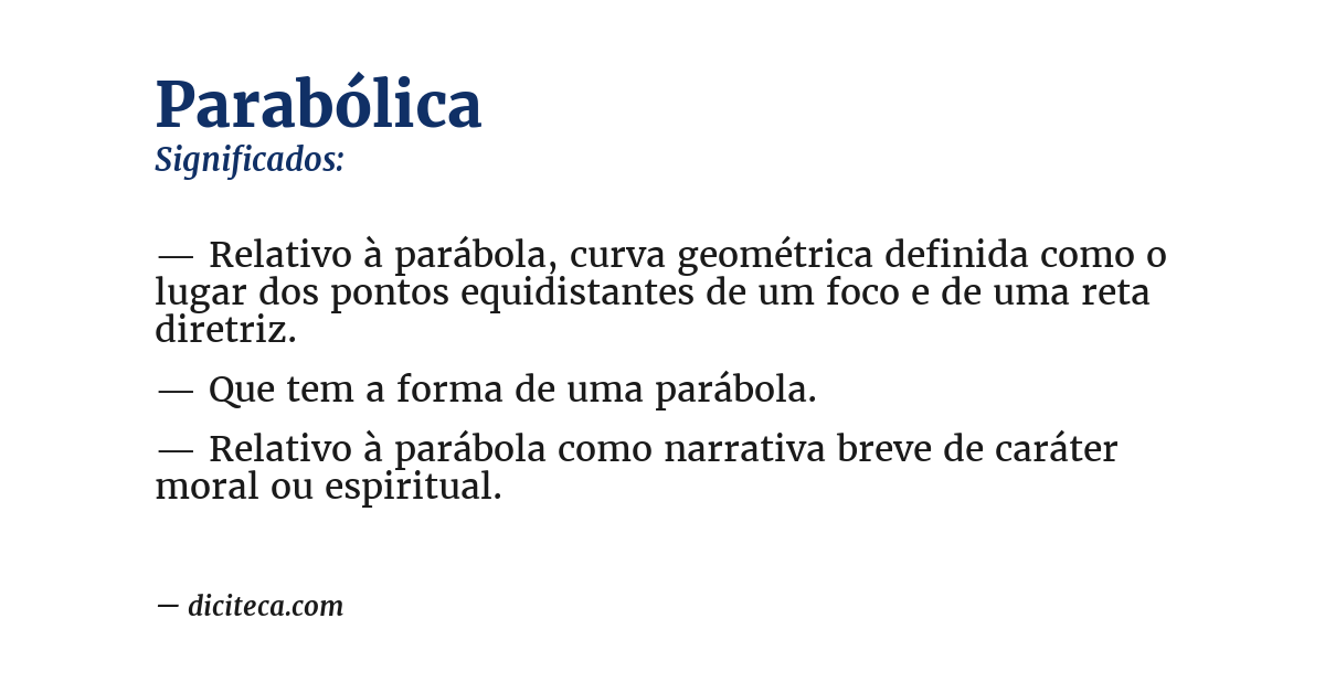 Significado de parabólica
