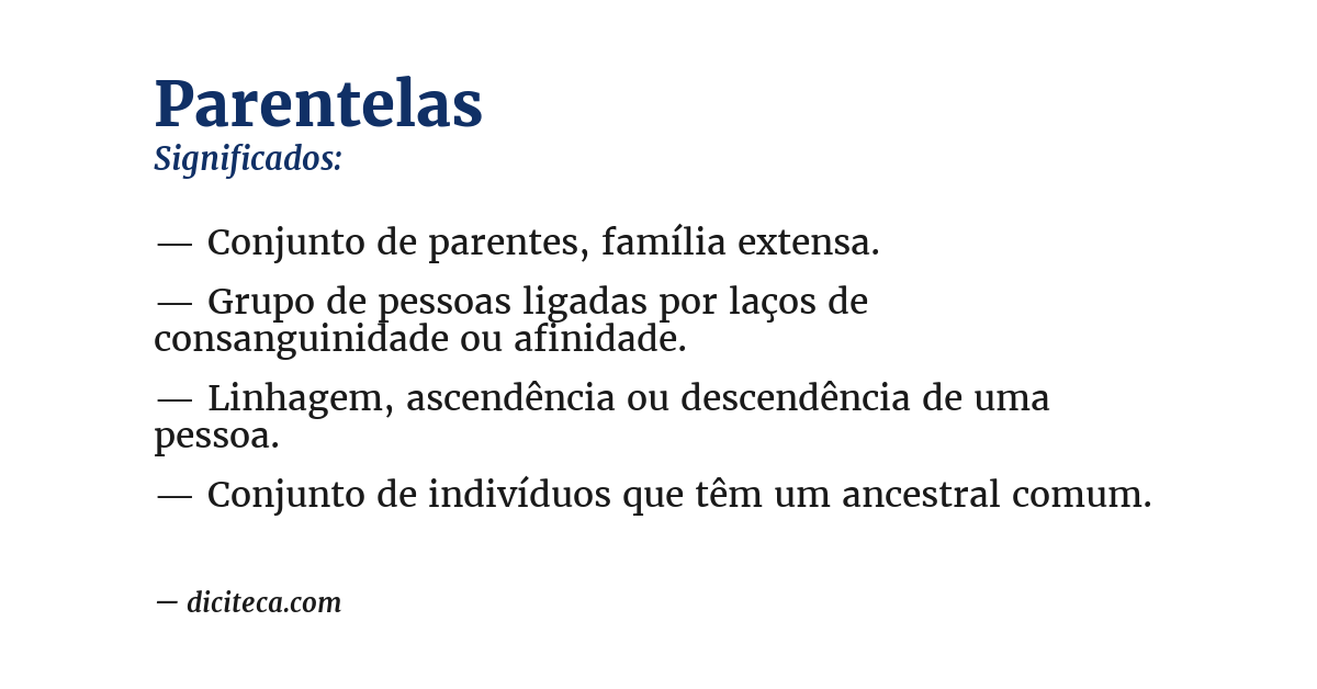 Significado de parentelas