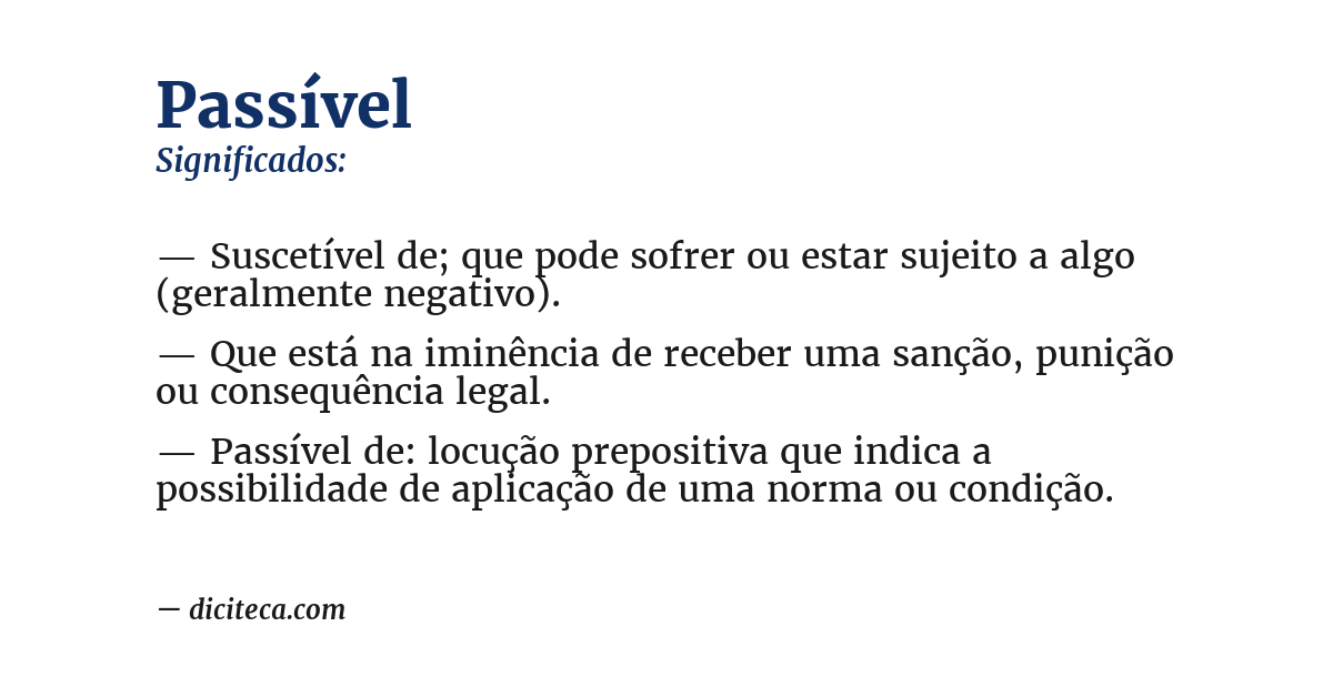 Significado de passível