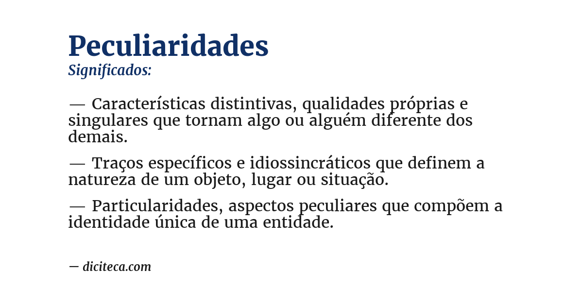 Significado de peculiaridades