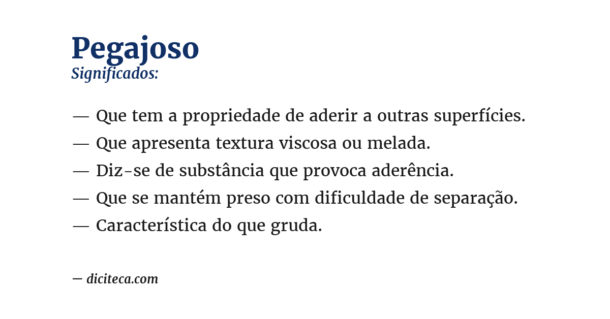 Significado de pegajoso