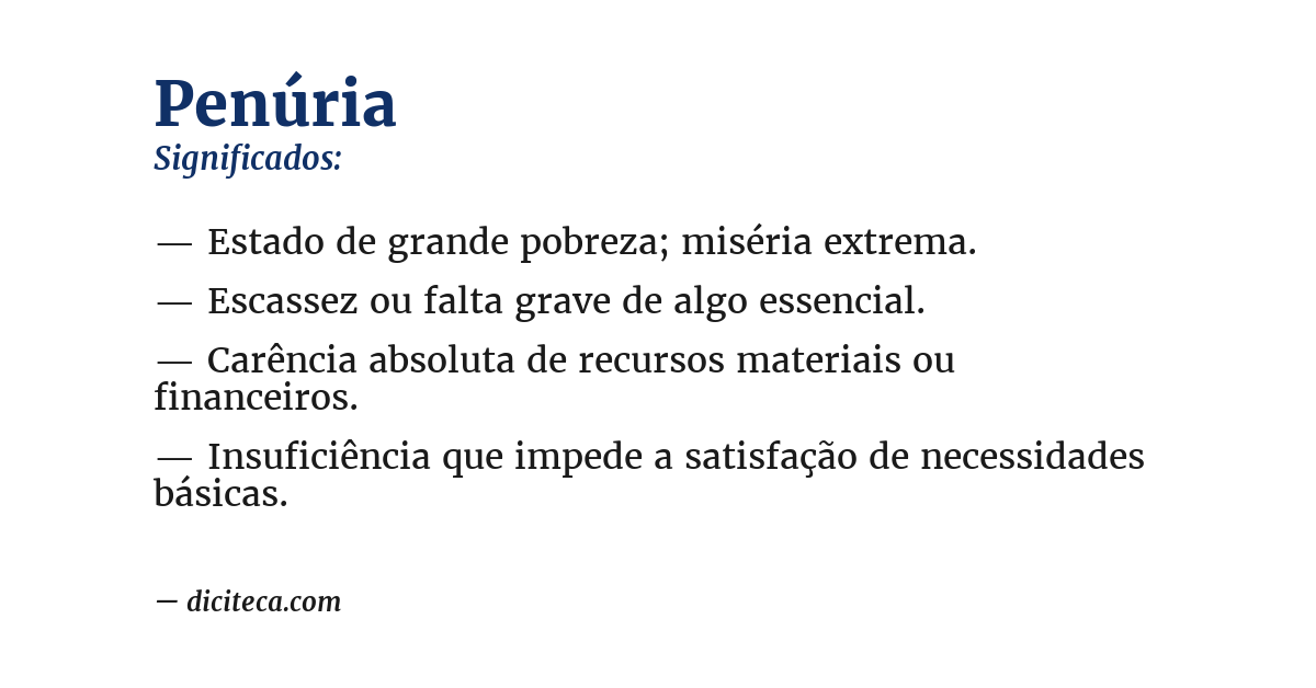 Significado de penúria
