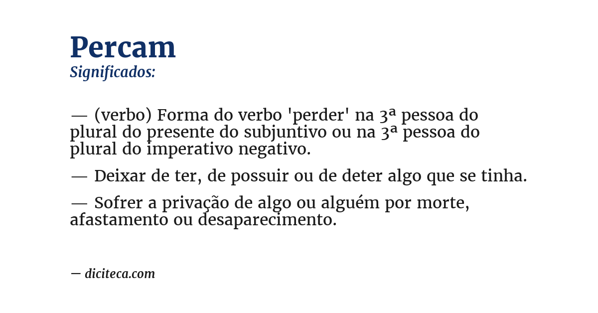 Significado de percam