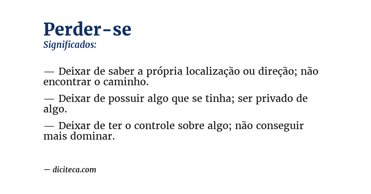 Significado de perder-se