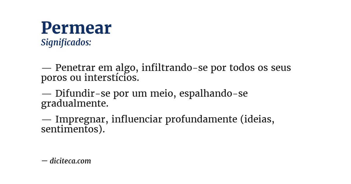 Significado de permear