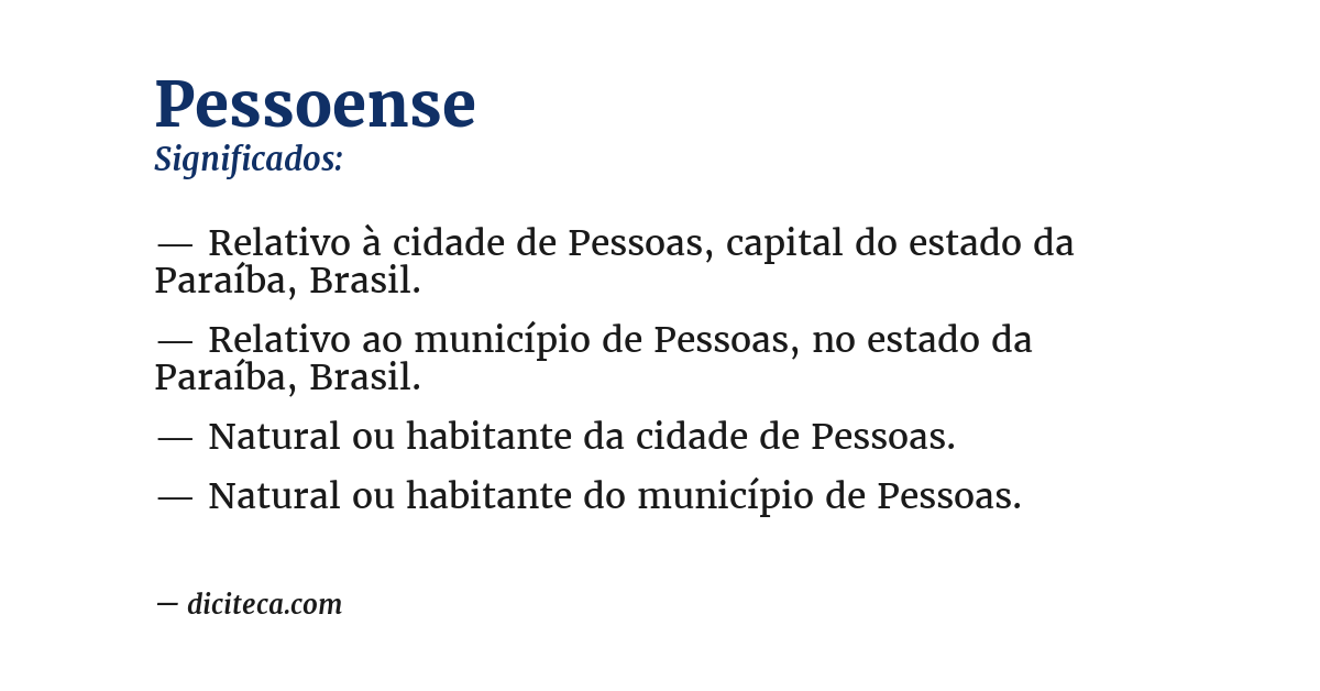 Significado de pessoense