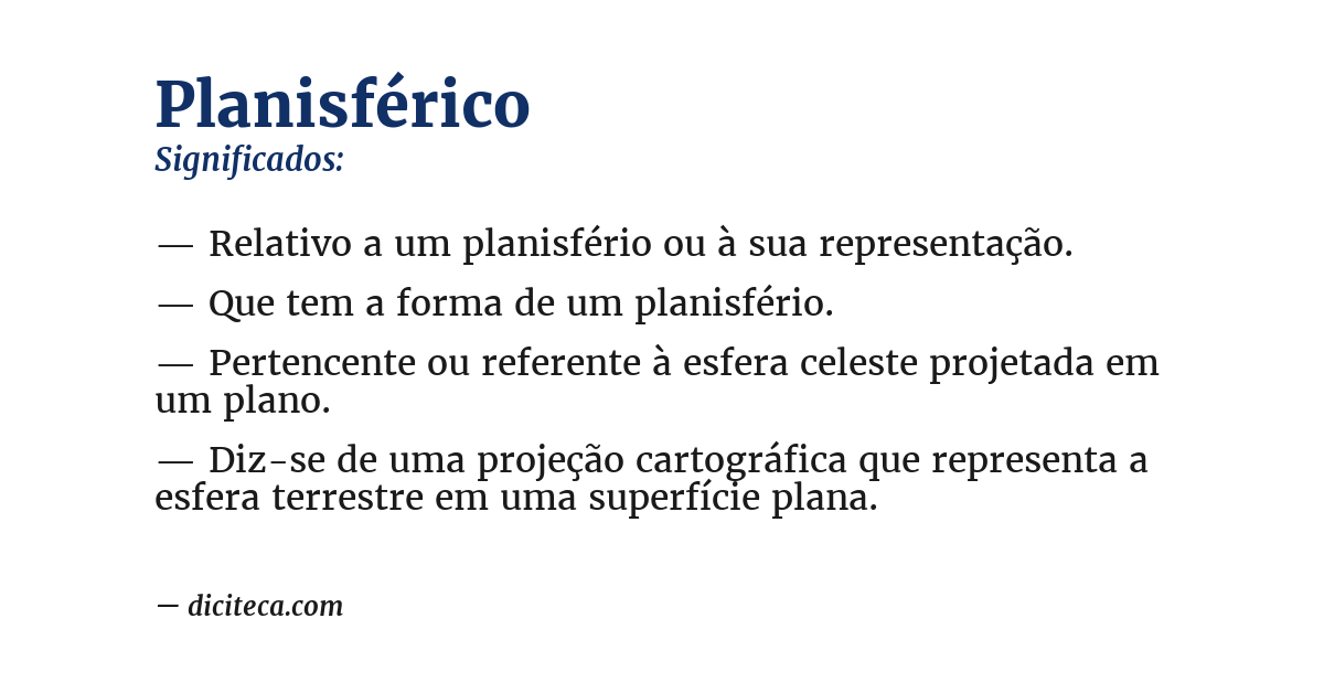 Significado de planisférico