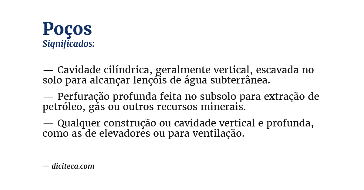 Significado de poços