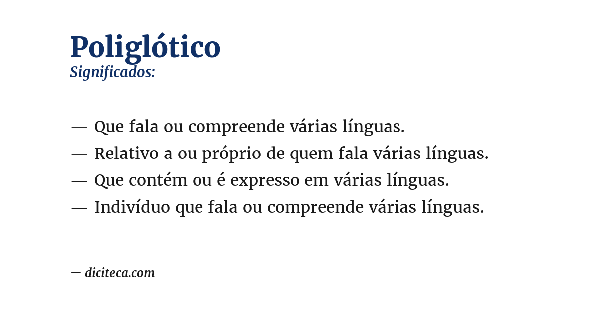 Significado de poliglótico