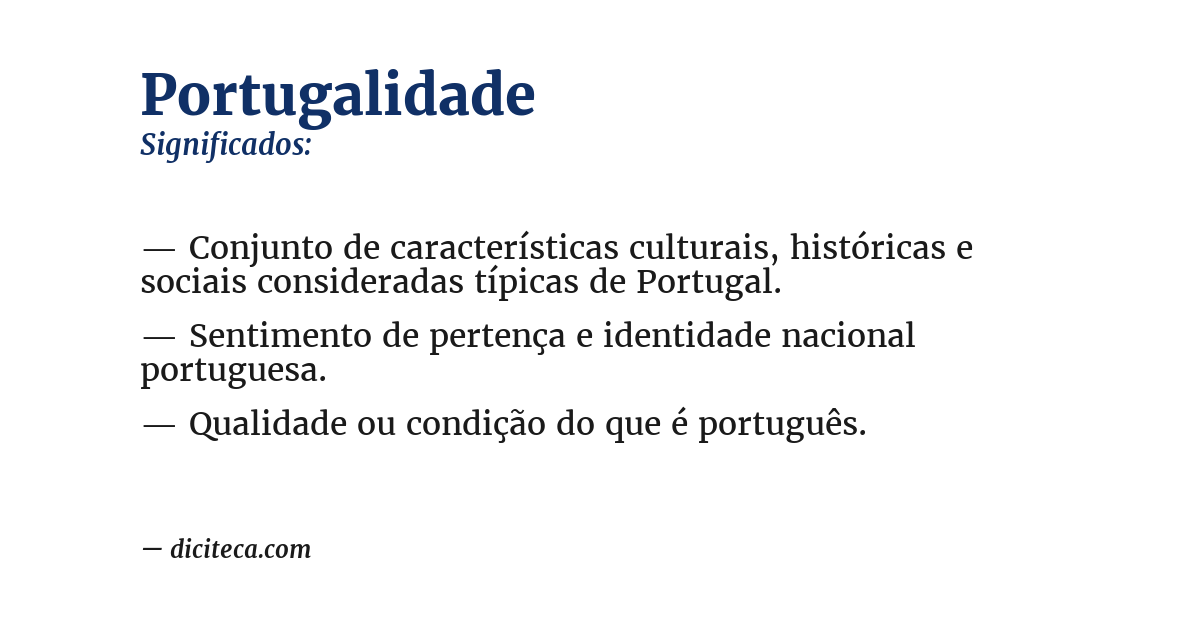 Significado de portugalidade