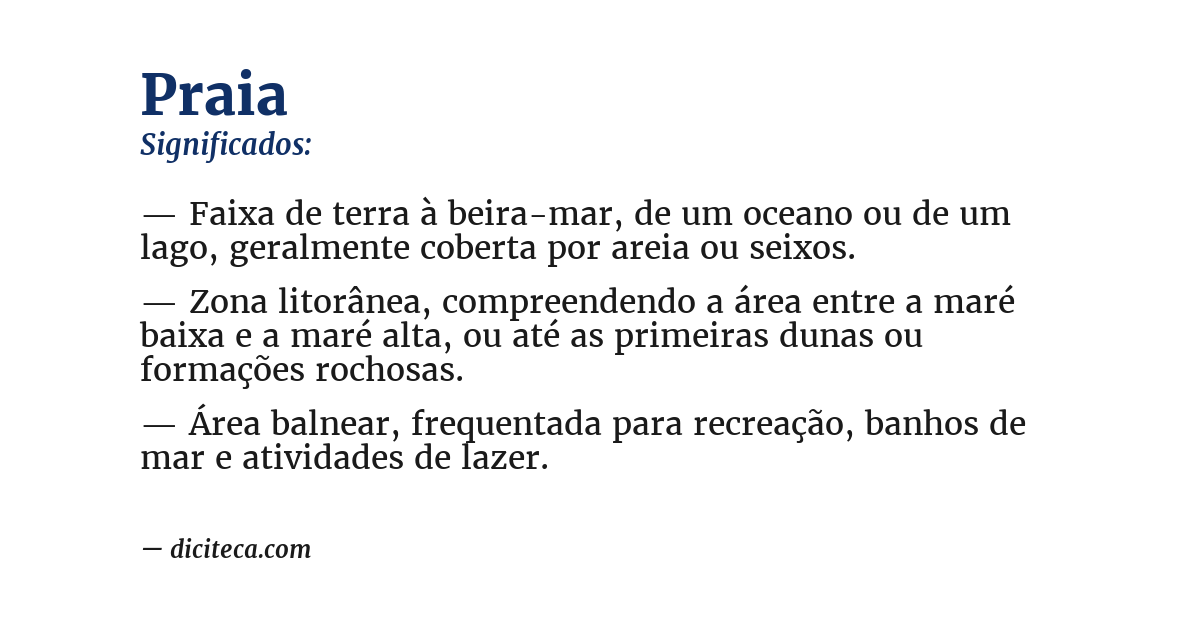 Significado de praia