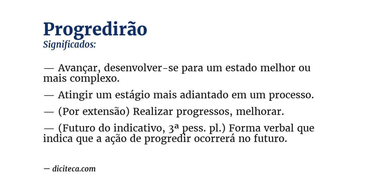 Significado de progredirão