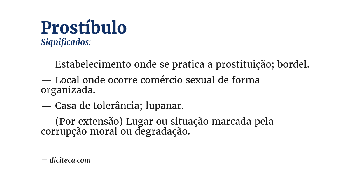 Significado de prostíbulo