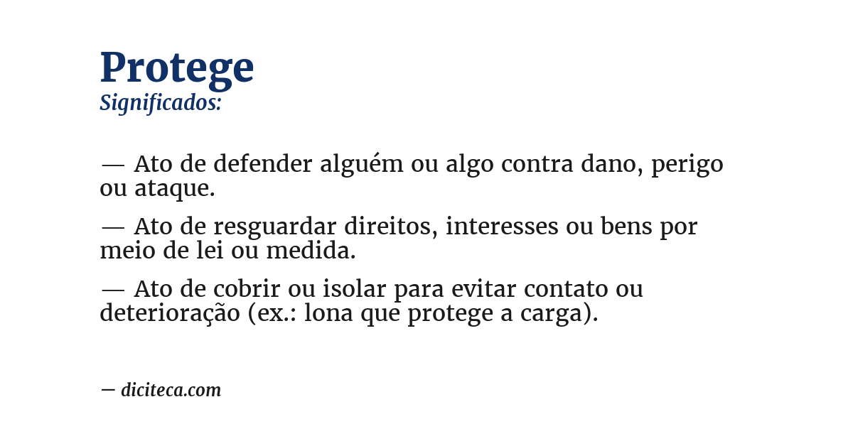 Significado de protege