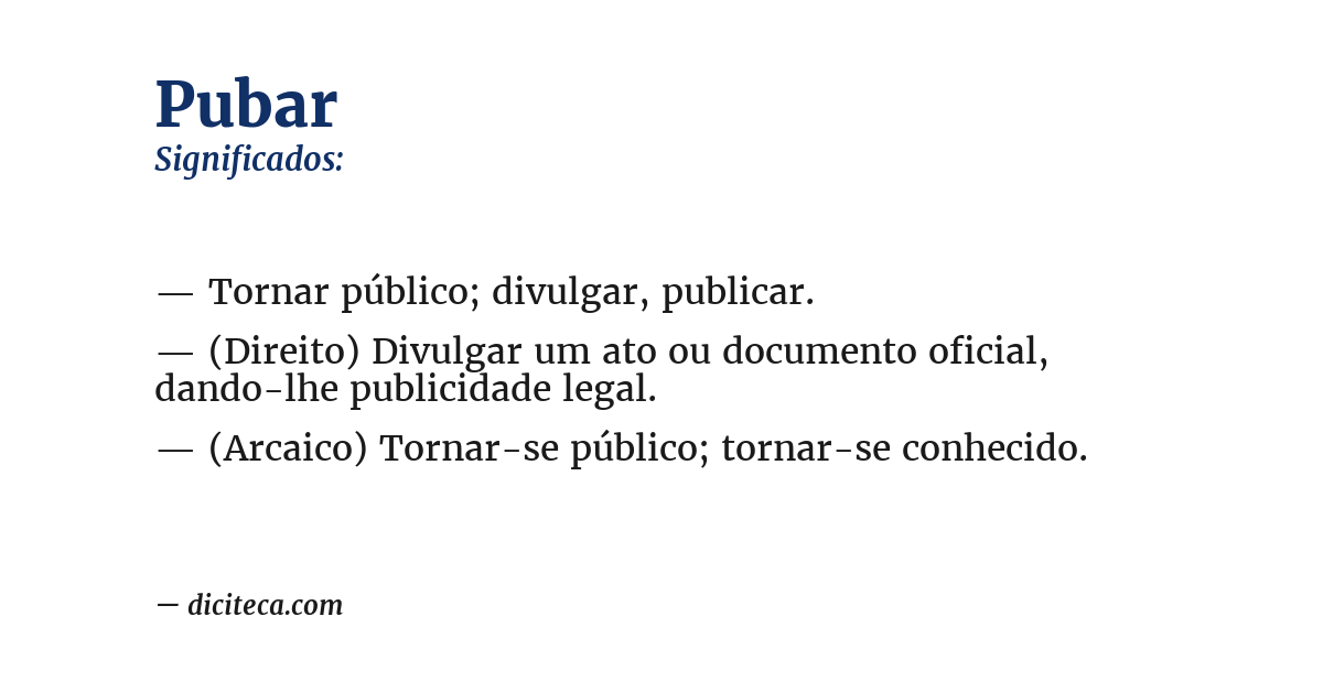 Significado de pubar