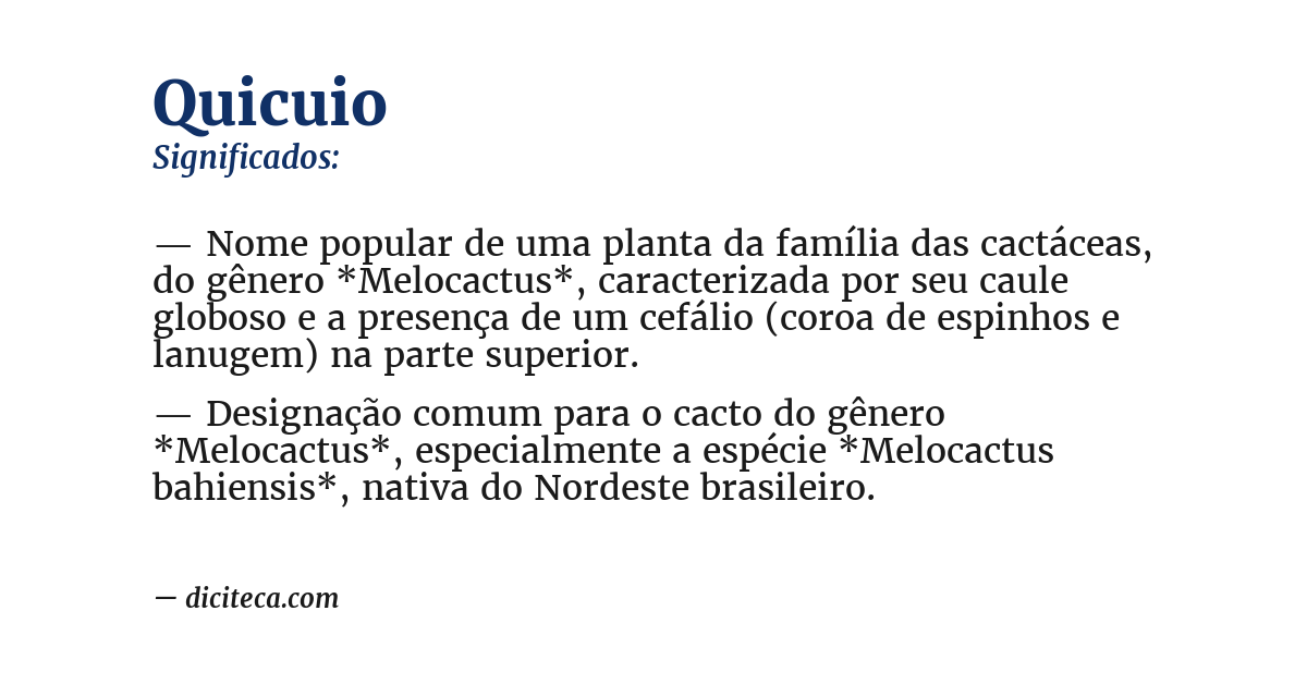 Significado de quicuio