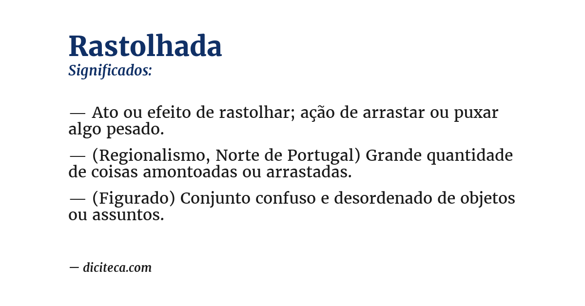 Significado de rastolhada