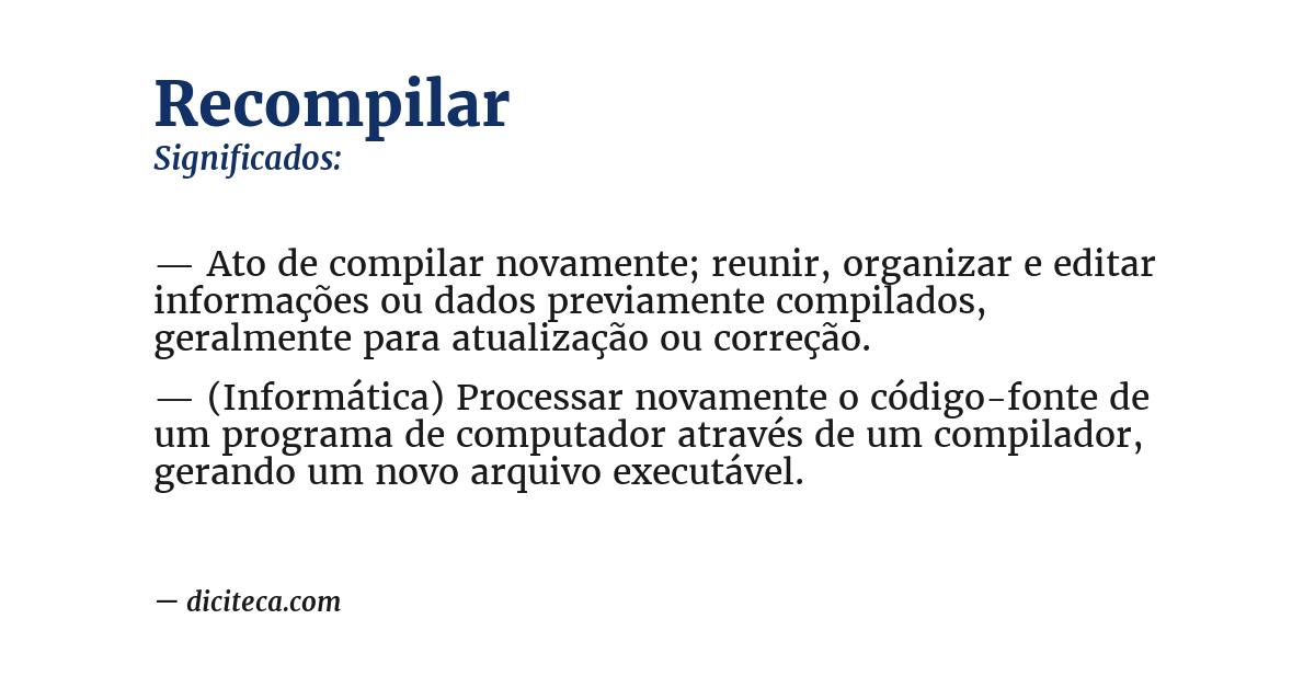 Significado de recompilar