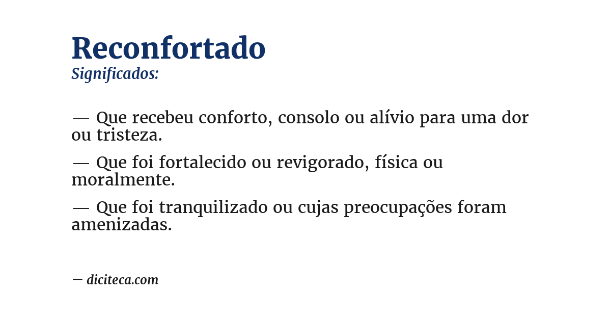 Significado de reconfortado