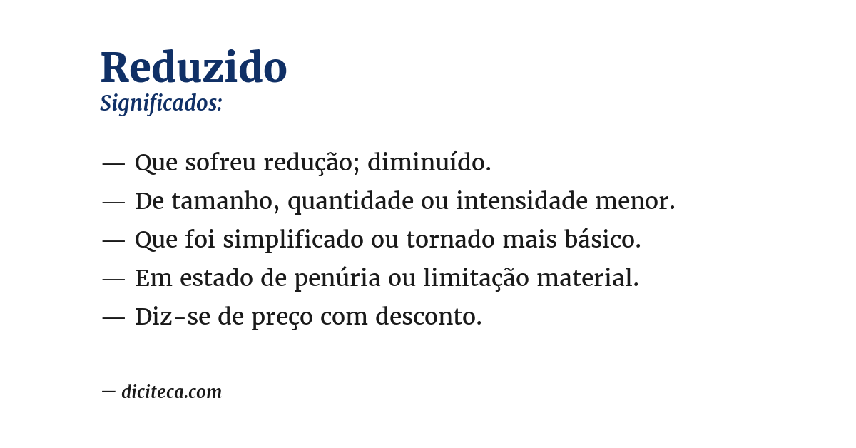 Significado de reduzido