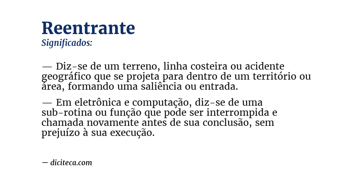 Significado de reentrante