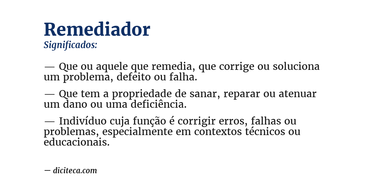 Significado de remediador
