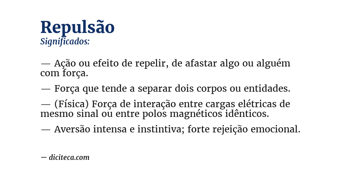 Significado de repulsão